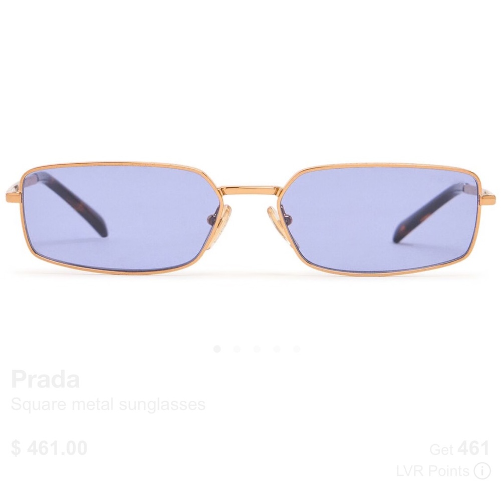 Prada Gold Frame Sunglasses with Blue Lenses